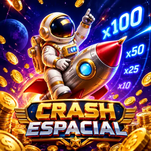 Spaceman com astronauta flutuando e multiplicador em tela escura